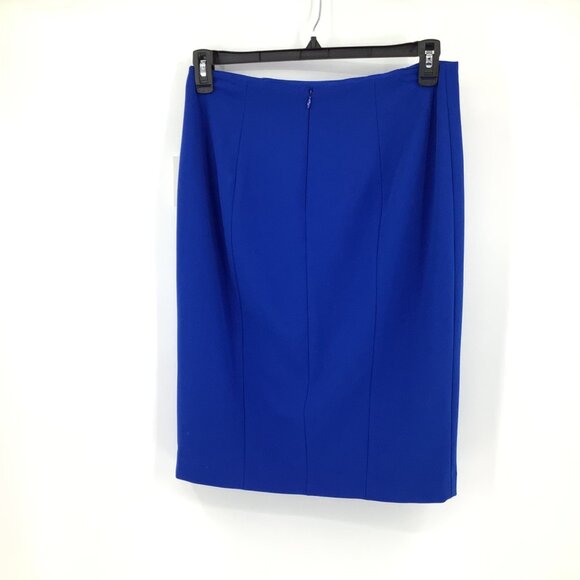 Calvin Klein Royal Blue Pencil Skirt Size 10 With Gold Button Accents Office - Picture 3 of 9